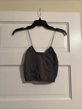 Free People Charcoal Grey Cropped Cami Tank